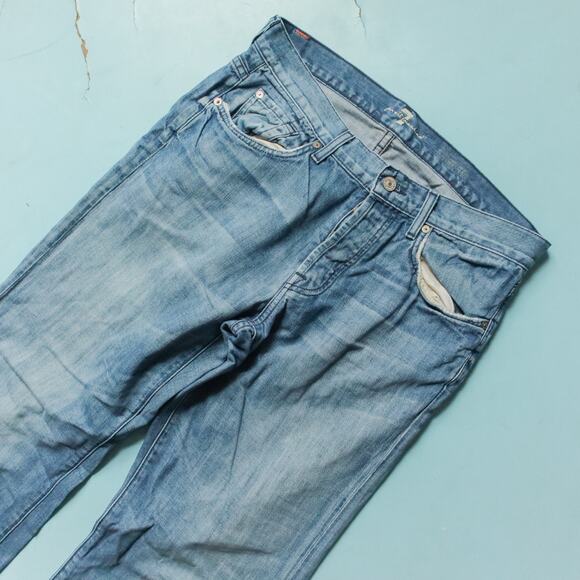 7 For All Mankind Relaxed Fit Button Fly Mens Jeans Size 31 Waist - Picture 2 of 10